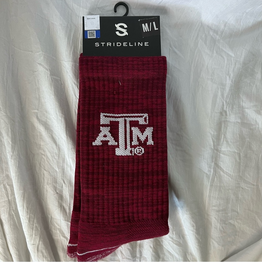 NWT Texas A&M Aggies Socks Strideline Crew Knit University NCAA Wear M/L